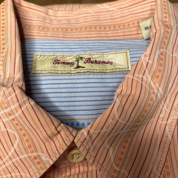 Tommy Bahama Orange Casual Button Down Shirt L - Picture 9 of 10